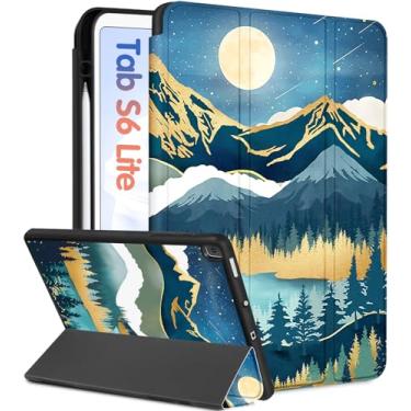 Imagem de Kidcube Capa para Samsung Galaxy Tab S6 Lite de 10,4 polegadas 2022/2020 para mulheres e meninas, capa fólio fofa com suporte para lápis, design estético para meninas e adolescentes, suporte