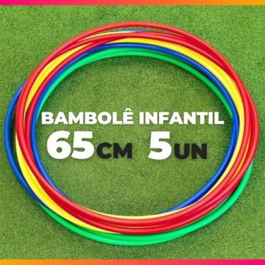 Imagem de Kit Com 5 Bambolês Argola Reforçado Cores Sortidas 65 Cm - Clicando e 