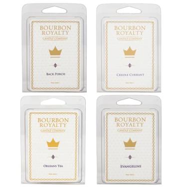 Imagem de Bourbon Royalty Cubos perfumados de cera derretida para queimador de torta, cera premium de 60 ml, varanda dos fundos, Evangeline, chá Orleans e groselha crioula - Conjunto de 4