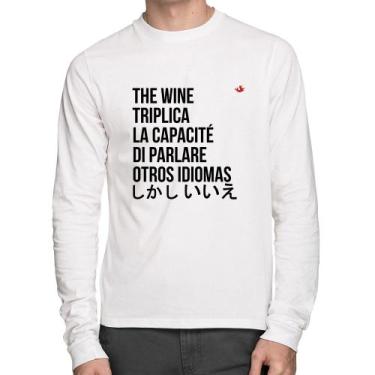 Imagem de Camiseta Algodão The wine triplica la capacité di parlare otros idioma