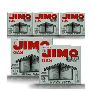 Imagem de Kit 5 Caixas Jimo Gás Fumigante Dedetizador 10 Tubos De 35G