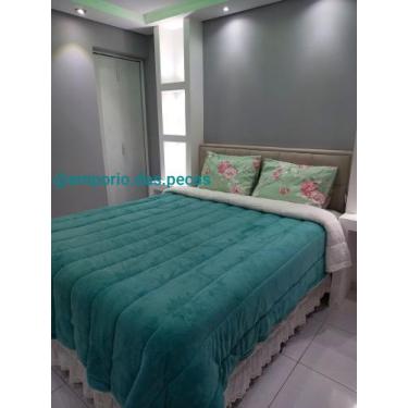 Imagem de Coberdrom de Sherpa Pele de Carneiro Queen Verde - Têxtil Casa