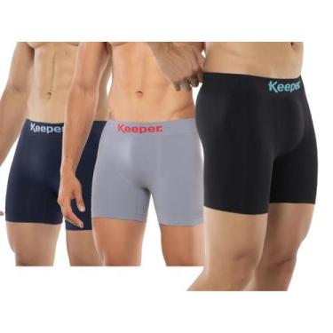 Imagem de Kit 3 Cuecas boxer sem costura poliamida anti assadura escolha as core