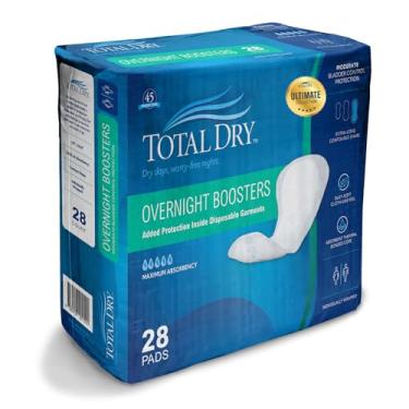Imagem de TotalDry Ultimate Overnight Boosters Incontinence Pads for Women & Men - FSA HSA Approved Adult Incontinence Pads for Disposable Garments - Contour-Shaped Bladder Control