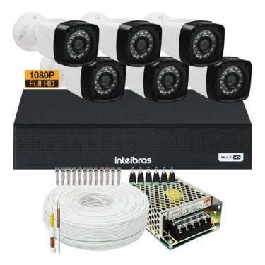 Imagem de Kit 6 Cameras Segurança Full Hd Dvr Intelbras 8 Canais S/ Hd