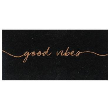 Imagem de Capacho Fibra de Coco - Slim Retangular - 70cm x 33cm - Good Vibes - U