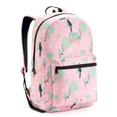 Imagem de Bolsa Mochila Feminina Escolar Universitária Casual Denlex DL1588, Ros