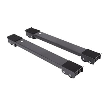 Imagem de Pedestal Ajustável para Lavadora e Secadora Com Rodas - Rack Universal para Geladeiras e Lavadoras e Secadoras - Opções multicoloridas: Prata, Preto, Branco (Preto)