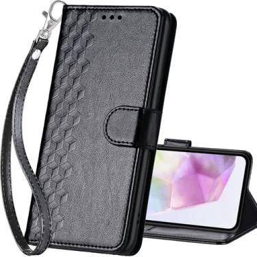 Imagem de SASYMALY Capa carteira para Samsung Galaxy A56 5G, capa flip com suporte para mulheres e homens, capa de telefone de couro PU adequada para Samsung Galaxy A56 5G [cubo preto]