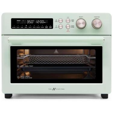 Imagem de Forno Elétrico Retro 25 Litros 10 em 1 Multifuncional de Fácil Limpeza, 110V 1750W, Val Cucina, Verde