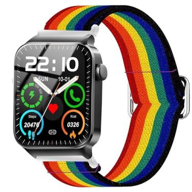 Imagem de Pulseira de relógio inteligente Donerton T50S T50H, pulseira de substituição ajustável de nylon elástico Lamshaw compatível com smartwatch Donerton T50S T50H de 4,7 cm e inteligente Uaue T50S de 4,7