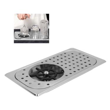 Imagem de Rinser de Vidro, 304 Equipamento Automático de Lavagem de Garrafas Automáticas de Aço Inoxidável, Com Bandeja de Gotejamento de Drenagem, Lavadora de Copo de café da Bancada