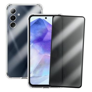 Imagem de Kit Capinha Anti Shock e Película Privacidade 3D Anti-Spy Compatível Samsung Galaxy A55