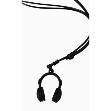Imagem de Colar Masculino Fone De Ouvido Preto Martelo Thor Cruz  São Jorge Ajus