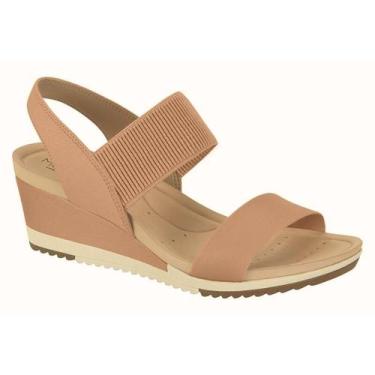Imagem de Sandália Feminina Anabela Tramado Modare Confortável Original, Nude, 3