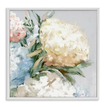 Imagem de Stupell Industries Close Up Hydrangea Blossom White Framed Giclee Wall Art Design por Alex Black, 61 x 61 cm
