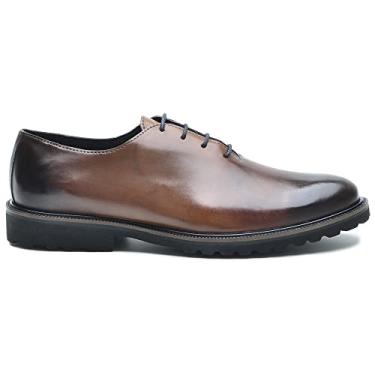 Imagem de Sapato Social Masculino Oxford Full Whisky Clássico em Couro Numerações Grandes (br_footwear_size_system, adult, numeric, numeric_41)