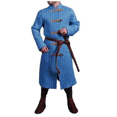 Imagem de Helltaker Mens Medieval Thick Padded Full Length Full Sleeves Gambeson Coat Aketon Jacket Armor For Cosplay Party
