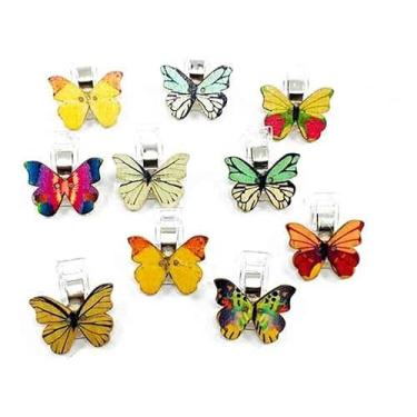Imagem de 30 Mini Prendedor Clips Pregador Borboleta Costura Patchwork Cor Diversas Plástico e MDF Solução Prática E Eficiente Para Alinhar Costuras