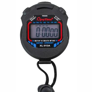 Imagem de Cronômetro Digital de Mão Relógio Alarme Esportivo Natação Corrida Ciclismo Data Hora Dia da Semana Medidor de Tempo Precisão Cordão de Segurança