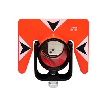 Imagem de Prisma único vermelho da estação total AK18, com placa alvo telêmetro inclinada, rosca interna padrão de 5/20.3 cm x 11, deslocamento constante 0/-30 mm