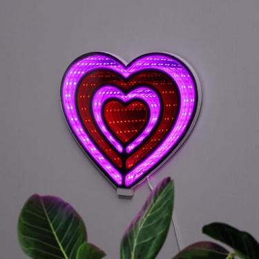 Imagem de Ilumine seu mundo! Placas de arte neon Wireless Express (5 estilos exclusivos) - decoração de mesa e parede. Perfeito para quartos, dormitórios, escritório (coração)