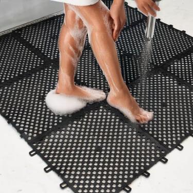 Imagem de 10 Tapete Para Box Canil Banheiro Vestiário Chuveiro Piso Modular Estrado Antiderrapante 30x30cm Triboshop (Preto)
