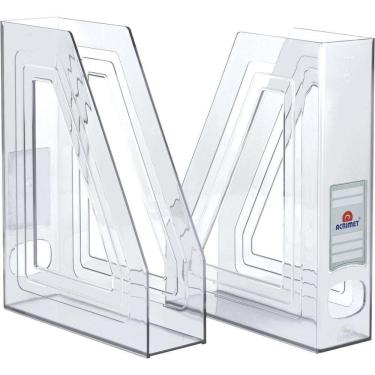 Imagem de Kit 2 Porta Revista Acrimet Classic 277 Cristal