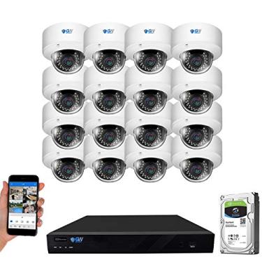 Imagem de GW Security Sistema De Câmera De Segurança Interna E Externa 4K Nvr De 16 Canais De 5 Mp - 16 X Dome 5Mp 1920P À Prova De Intempéries 2,8-12 Mm Microfone Com Zoom Varifocal Ai Detecção Humana Câmera