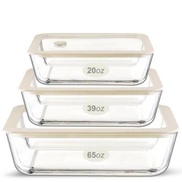 Imagem de Conjunto de recipientes para alimentos: vidro verde urbano com tampa d