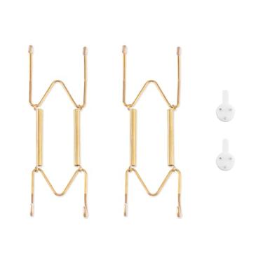 Imagem de Beteray Cabides de parede para parede de 15 a 20 cm, pacote com 2, dourado