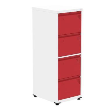 Imagem de Armário de Arquivo Oficio 4 Gavetas Pandin 47cm (Larg) Aço Branco c/ F