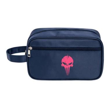 Imagem de Nécessaire Premium Executiva Nylon Caveira Rosa Impermeável - Mormino