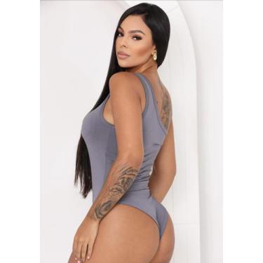 Imagem de Body Maiô Mula Manca Feminino Um Ombro Só Suplex Moda Blogueira com Bo