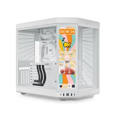 Imagem de Gabinete Gamer Hyte Y70 Touch Infinite Snow Mid Tower Vidro Temperado Tela Touch 14,9" - Branco