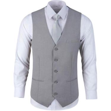 Imagem de Colete Social Slim Original Alcapone Qualidade Premium, Cinza, GG