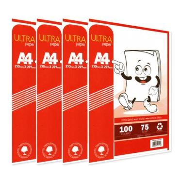 Imagem de Papel sulfite A4 branco 75g Ultra Paper Kit com 400 folhas - Máxima