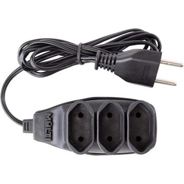 Imagem de Extensão Preta 3T Bipolar com 10 Metros 2P 10 Ampères 250VAC - 01499 -