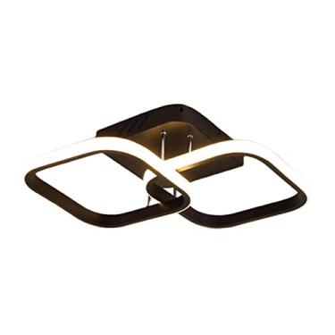 Imagem de Baoblaze Luminária de teto LED Iluminação interna Lâmpada de teto para sala de estar Proch, Preto quadrado