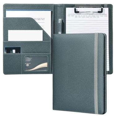 Imagem de Mymazn Pasta de portfólio Junior Padfolio, pequena prancheta A5 com capa para bloco de anotações de 12 cm x 20 cm, suporte para bloco de notas para negócios, escola, escritório, homens e mulheres