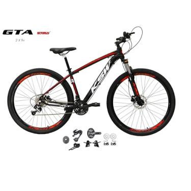 Imagem de Bicicleta Aro 29 Ksw Xlt Kit 2x9 Gta Sunrun Freio Disco K7 Garfo com Trava (Preto/Vermelho/Branco, 21)