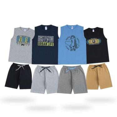 Imagem de Kit 4 Roupas Infantil Juvenil Masculino Tamanhos 10 ao 16 anos Menino 