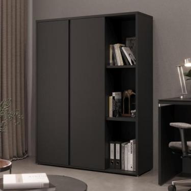 Imagem de Armário Multiuso Alto 2 Portas 4 Prateleiras com Nicho Oslo - EDN MOVÉ