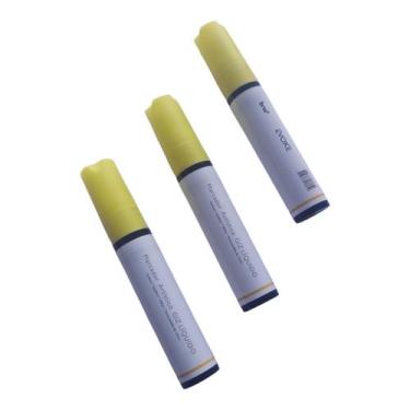 Imagem de Giz Líquido Canetão Amarelo 15mm Canetão Lousa Vidro 3 Unid - BRW