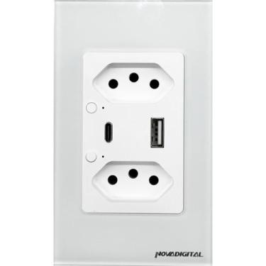 Imagem de Tomada Inteligente WiFi com Porta USB Tipo C Tomada de Parede Smart Ho