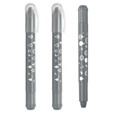 Imagem de PATIKIL Lápis de cera de gel aquarela, 3 peças de giz de cera laváveis para colorir desenhos, pintura, prata