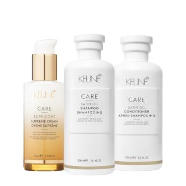 Imagem de Kit Keune Care Satin Oil Shampoo Condicionador e Lumi Coat Supreme Cream (3 produtos)