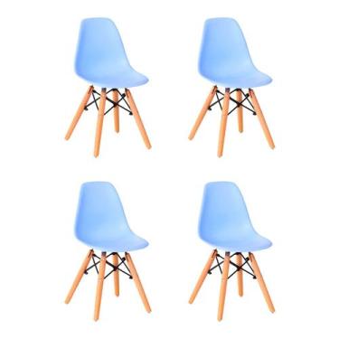 Imagem de Kit 4 Cadeiras Infantil Eames Polipropileno Base Madeira Eiffel Espres