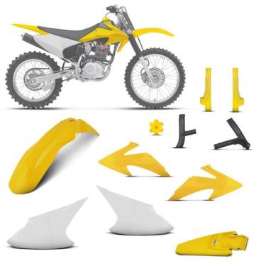 Imagem de Kit plástico crf 230f 2008 à 2014 lateral branca 4 itens (kit plástico