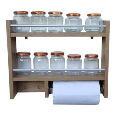 Imagem de Porta Tempero de Parede - Organizador de Condimentos em MDF(MARROM - (rolo de papel))